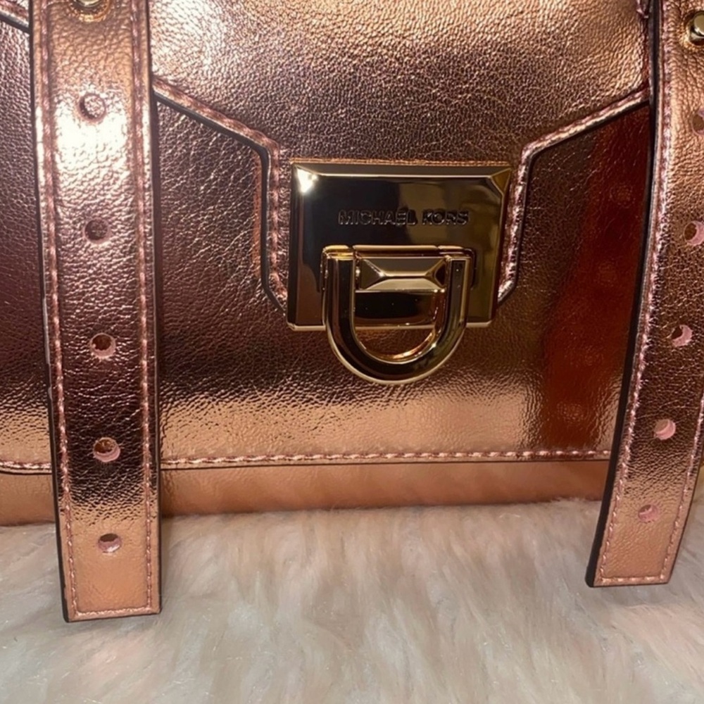 Michael Kors MANHATTAN Satchel/JET SET TRAVEL TZ Coinpouch 2pc Set - Picture 4 of 10